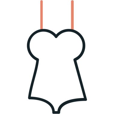 Bir kadının iç çamaşırı ikonunun vektör çizimi