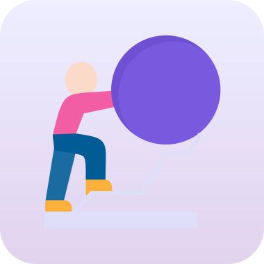 Mor balonlu bir adamın vektör çizimi. düz dizayn.