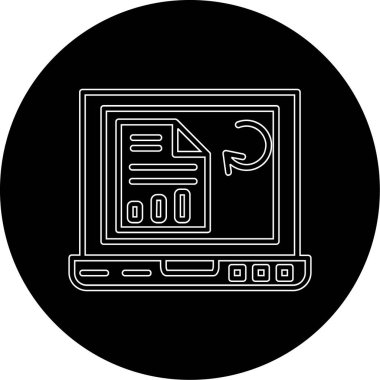 Bir dizüstü bilgisayar simgesinin vektör illüstrasyonu