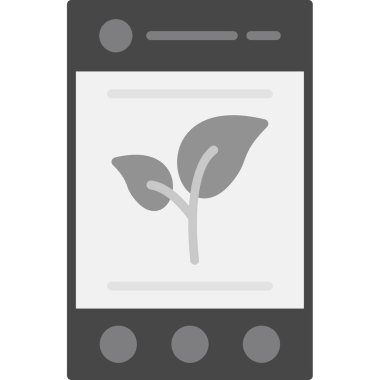 Bitki simgesi ve vektör illüstrasyonlu akıllı telefon