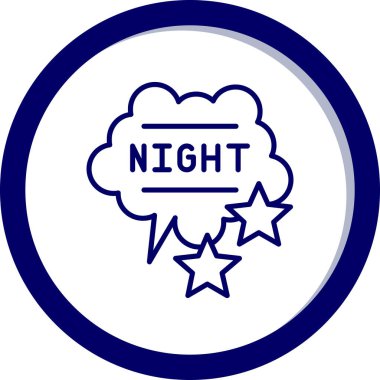 gece modern simge, vektör illüstrasyonu