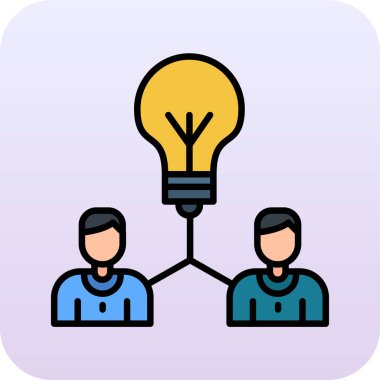 İki ampullü bir kişinin modern bir simgesinin vektör çizimi