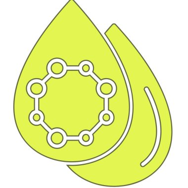 yeşil su damlası dairesel bir şekilde düşer.