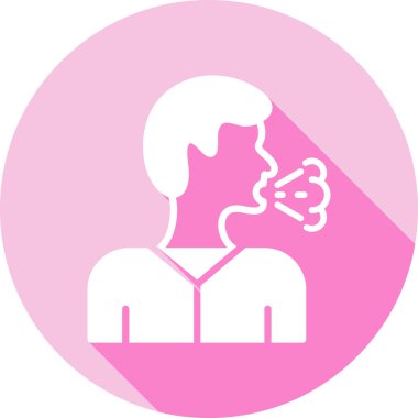 Kanser Adam vektör ikonu. biçim düz sembol, pembe renk, yuvarlak açılar, beyaz arkaplan