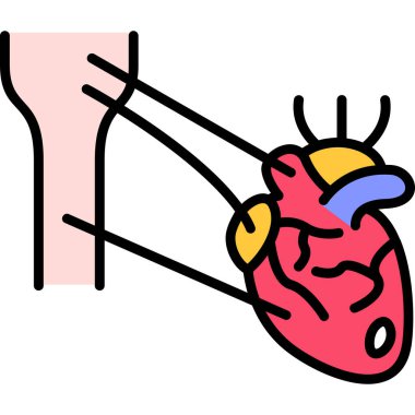 İnsan organı simgesi renk ana hatları vektörü