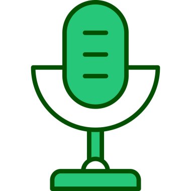 Mikrofon. Web simgesi basit illüstrasyon