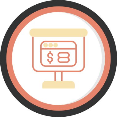 ATM 'de. Web simgesi basit illüstrasyon