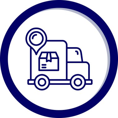 Teslimat kamyonu simgesinin vektör çizimi