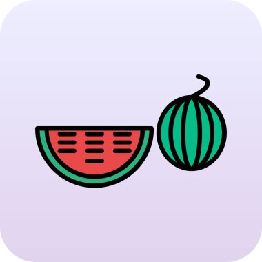 Doldurulmuş karpuz simgesi beyaz arkaplanda izole edildi. Vektör.