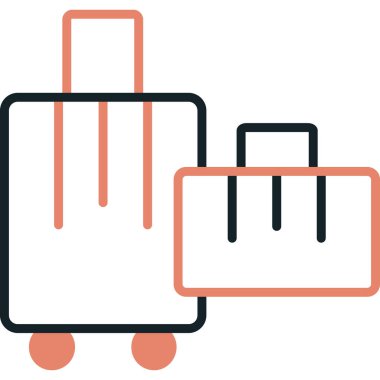 Bavul. Web simgesi basit illüstrasyon