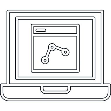 dizüstü bilgisayar simge vektör illüstrasyon izole