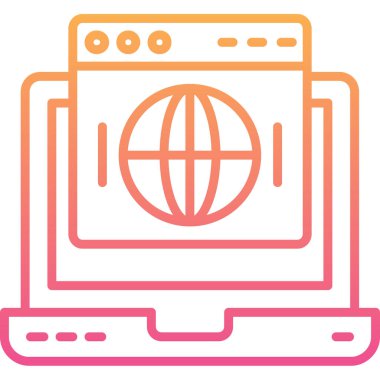 Tarayıcı. Web simgesi basit illüstrasyon