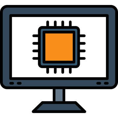 Monitör. Web simgesi basit illüstrasyon