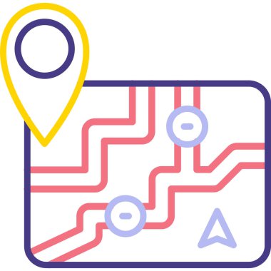 harita simgesi vektör illüstrasyonu