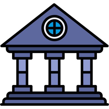 Bina. Web simgesi basit illüstrasyon