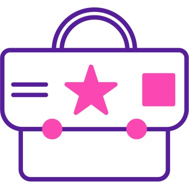 Alışveriş çantalı bir yıldız simgesinin vektör çizimi