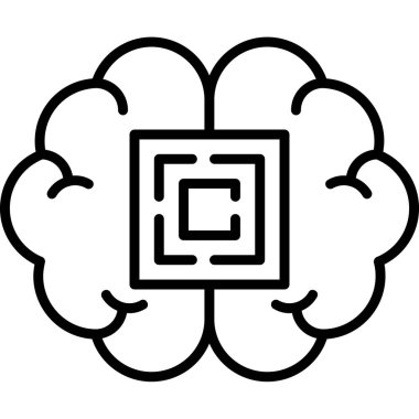 Beyin. Web simgesi basit tasarım