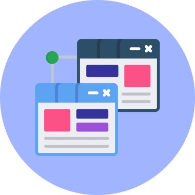 Web tasarım geliştirme simgesi doldurulmuş ana hatlar biçiminde