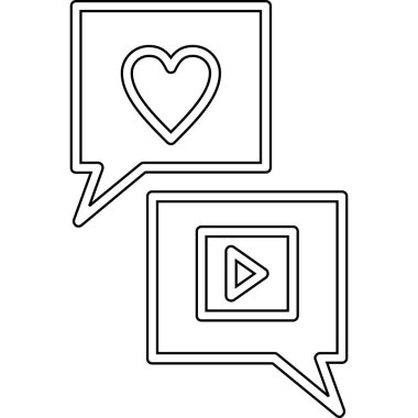 konuşma balonu kalp simgesi vektör illüstrasyon tasarımı