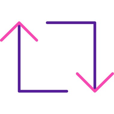 yatay döndürme - sağ ince çizgi simgesi