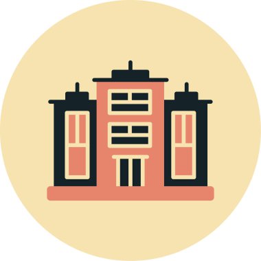 Geniş pencereli biçimlendirilmiş bina