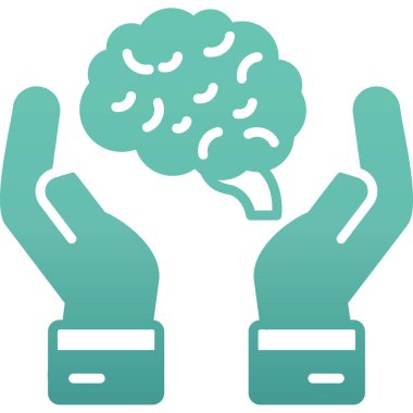 Beyin. Web simgesi basit illüstrasyon