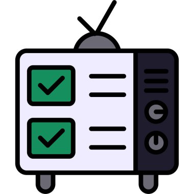 TV simgesi vektör illüstrasyonu