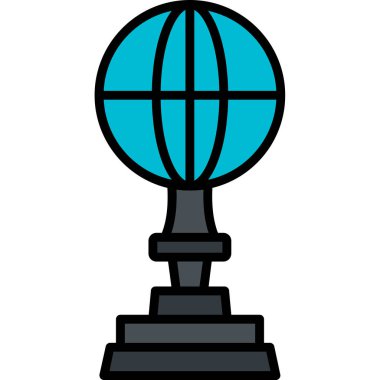 Bayrak ikonlu dünya. ABD bayraklı ikon vektör simgesinin dış hat küresi izole edilmiş düz renk