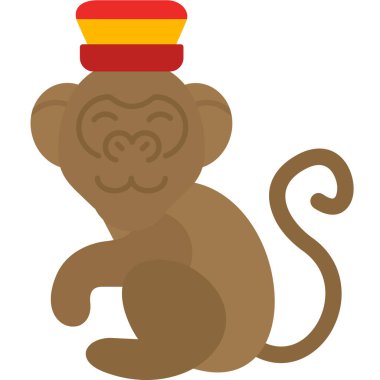 maymun çizgi film tasarımı, hayvan hayvanat bahçesi karakteri doğa ve hayvan temalı illüstrasyon