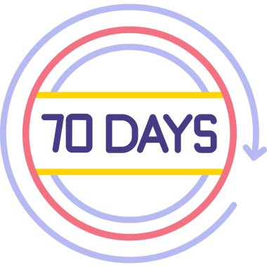 Modern ikon vektör illüstrasyonuna 18 gün kaldı