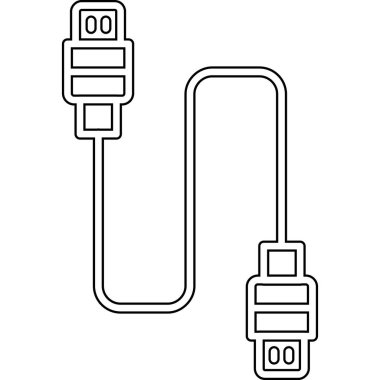 Kablo tıkacı simgesi. Web için kablo vektör simgelerinin özet çizimi