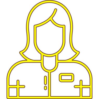 Bir kadın doktor simgesinin vektör çizimi