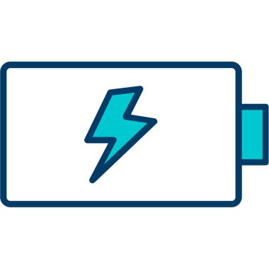 Yıldırımlı vektör illüstrasyon dizaynlı pil