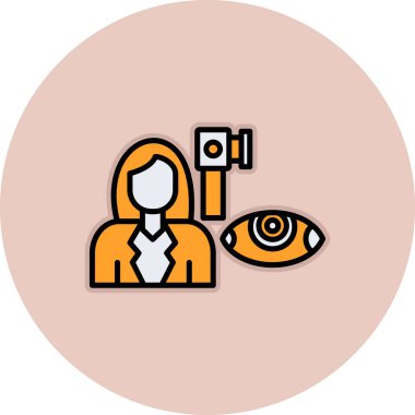 Döngü içinde kameraya bakan kadının vektör simgesi