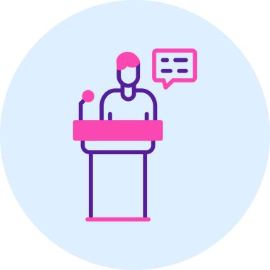 Konuşmacı. Web basit illüstrasyonu