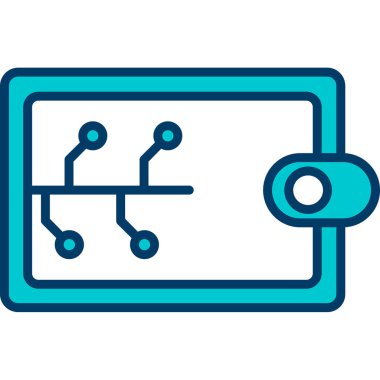Bilgisayar devre kartı simgesi doldurulmuş ana hat biçiminde