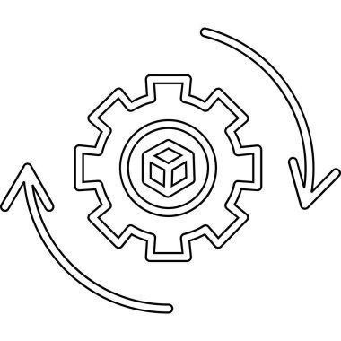 ana hat biçiminde dişli mekanizma mekanizması simgesi