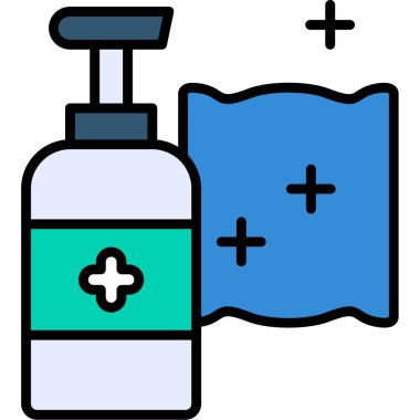 Taslak biçiminde antiseptik dezenfeksiyon simgesi