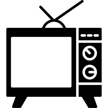 Televizyon simgesi, vektör illüstrasyonu