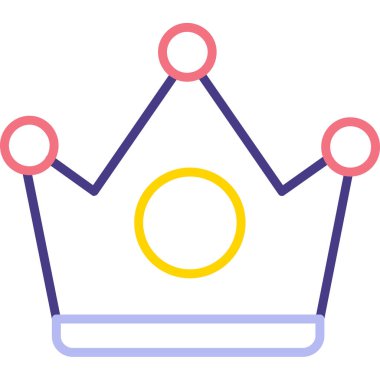 Taç ikonu. Web için taç vektör simgelerinin basit çizimi