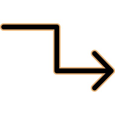 Sağ vektör çizgisi simge biçimi dış hat simgesidir.