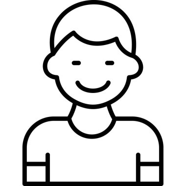 Sakallı ve saç stili genç adam, vektör çizimi.