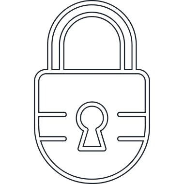 asma kilit güvenlik izole simge vektör çizim tasarım