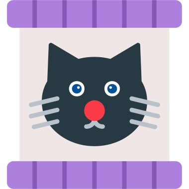 Kedi. Web simgesi basit illüstrasyon