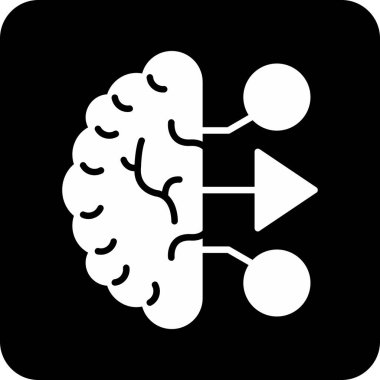 beyin ikonu vektör illüstrasyonu