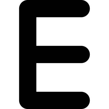 vektör harfi e simge illüstrasyonu