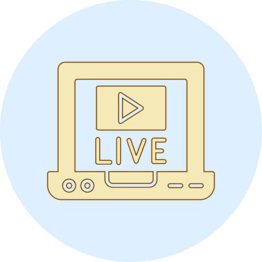 Canlı video ikonu, vektör illüstrasyonu. canlı yayın