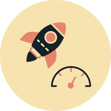 Roket fırlatıldı. Web simgesi basit tasarım