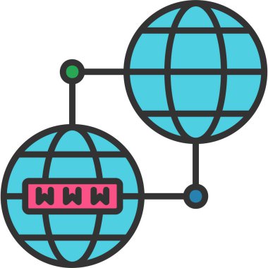 genel bağlantı ağı simgesi. genel bağlantı ağ vektör simgesi rengini izole et