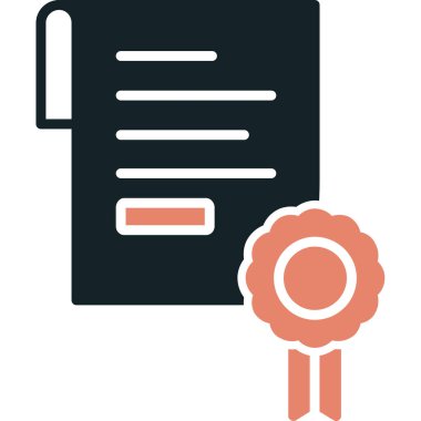 Sertifika. Web simgesi basit illüstrasyon